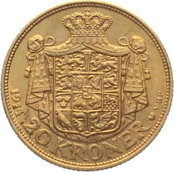 Preview: Dänemark 20 Kroner 1914 - Christian X.
